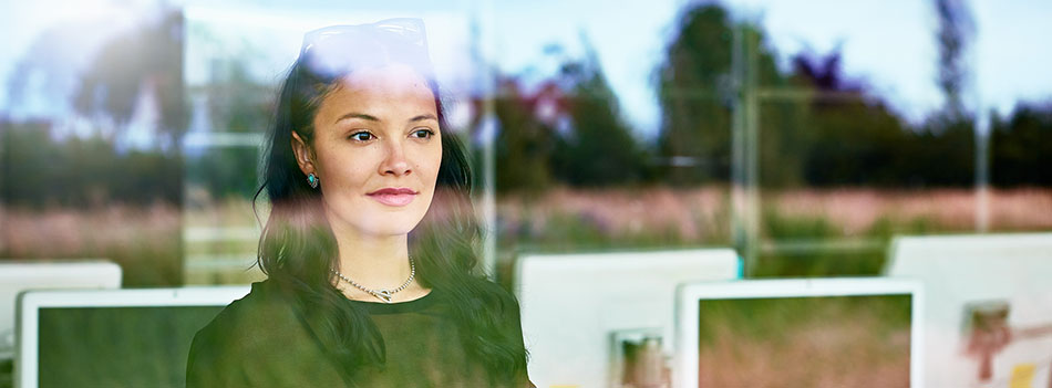 Businesswomen thinking about the future
