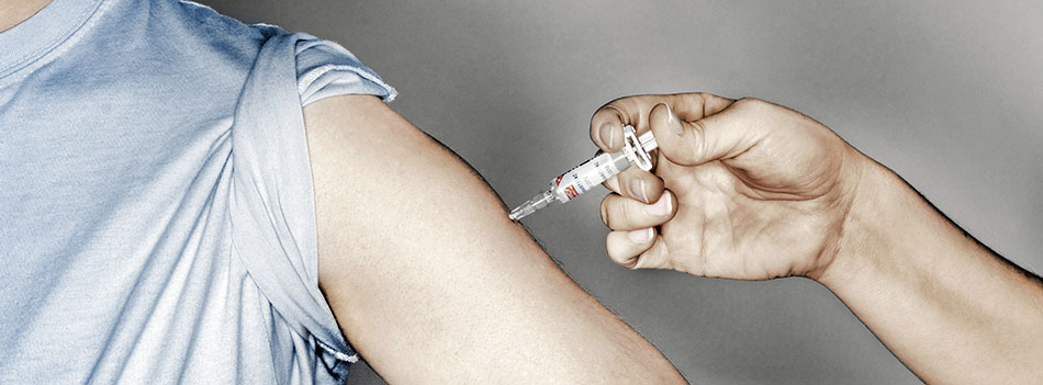 Man receiving an injection