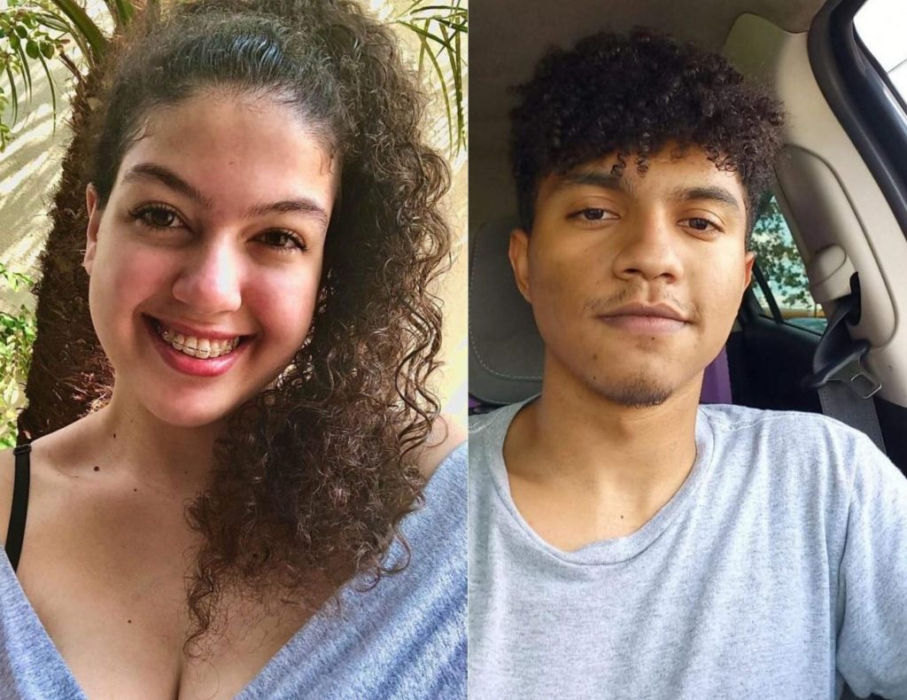 alunos Aline e Gabriel